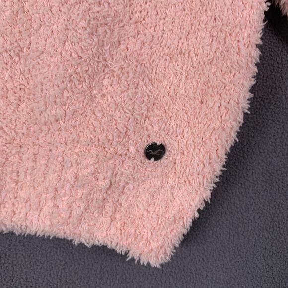 Hollister Sweater Womens Large Pink Fuzzy Soft Cutout Back Cozy Comfy Teddy Core - Picture 2 of 10